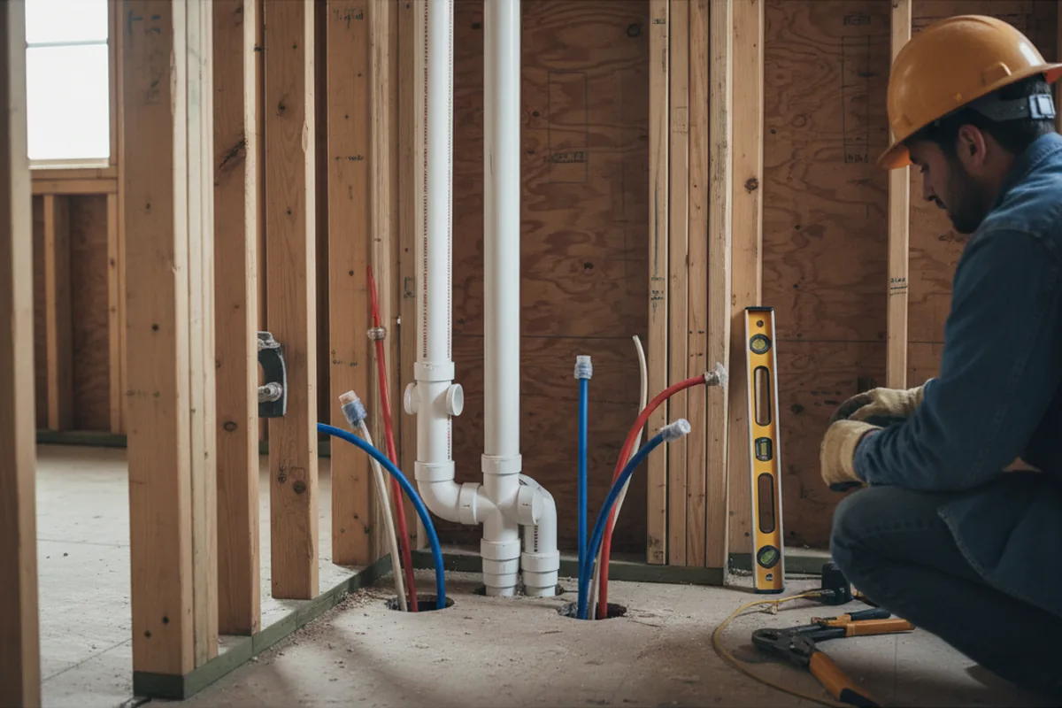 Drain and supply rough-in during Garbage Disposal Repair in Silverwood