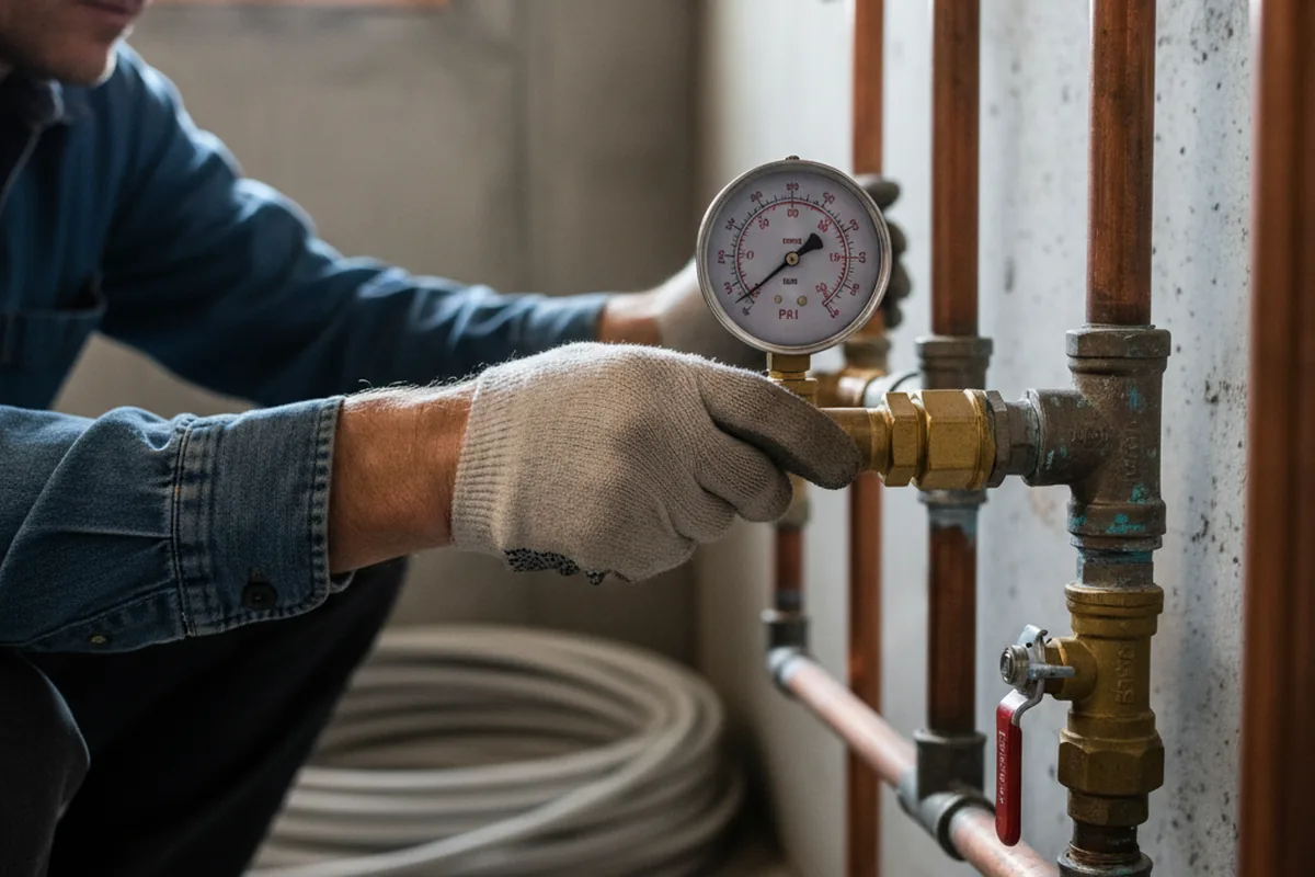 Pressure testing a repaired line during Water Line Repair in Silverwood